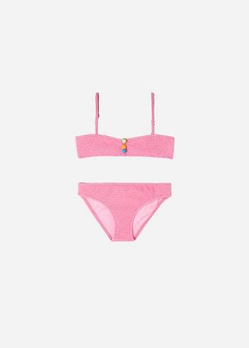 Calzedonia Two-Piece Bandeau San Diego Badpakken Kinderen Roze | BE3068GL