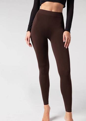 Calzedonia Ultra-Opaque Microfiber Leggings Dames Bruin | BE2707EX