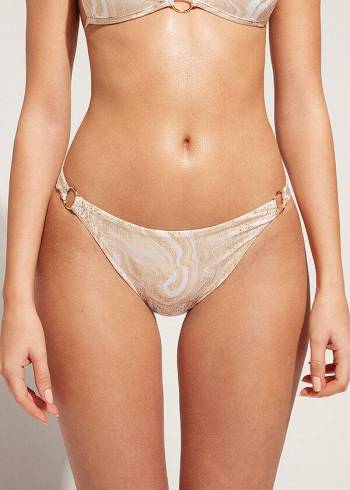 Calzedonia with Rings Melbourne Bikinibroekjes Dames Goud | BE1660NB