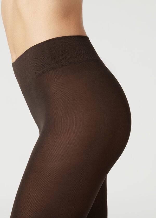 Calzedonia 100 Denier Total Comfort Soft Touch Opaque Hardloopbroek Dames Koffie | BE1011MA