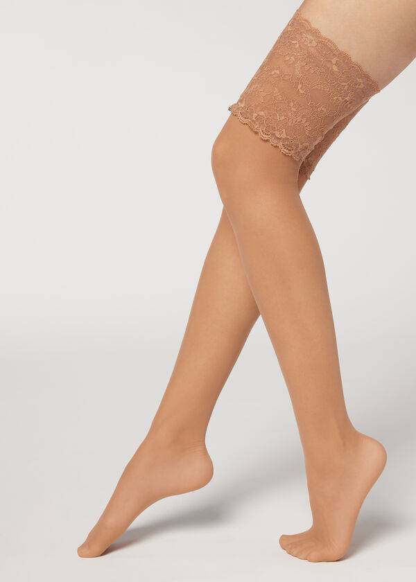 Calzedonia 20 Denier Opaque Thigh-Highs Kousen Dames Beige | BE1237KI