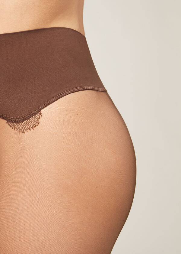 Calzedonia 20 Denier Seamless Totally Invisible Sheer Hardloopbroek Dames Koffie | BE1150OR