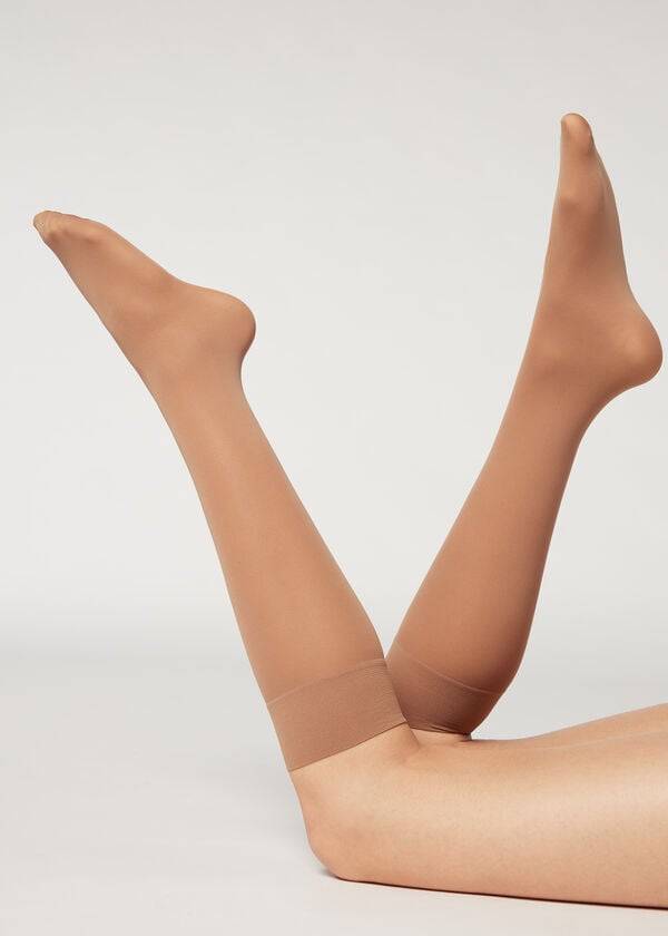 Calzedonia 30 Denier Semi Opaque Microfiber Knee-Highs Long Sokken Dames Beige | BE2231BC