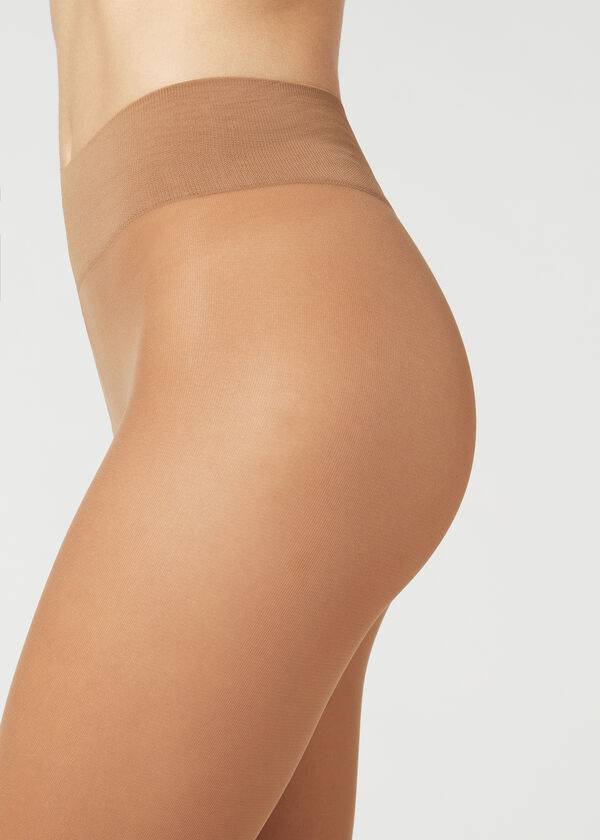 Calzedonia 30 Denier Total Comfort Soft Touch Opaque Hardloopbroek Dames Beige | BE1014EX