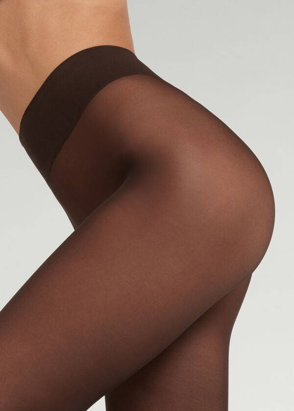 Calzedonia 30 Denier Total Comfort Soft Touch Opaque Hardloopbroek Dames Koffie | BE1015RW