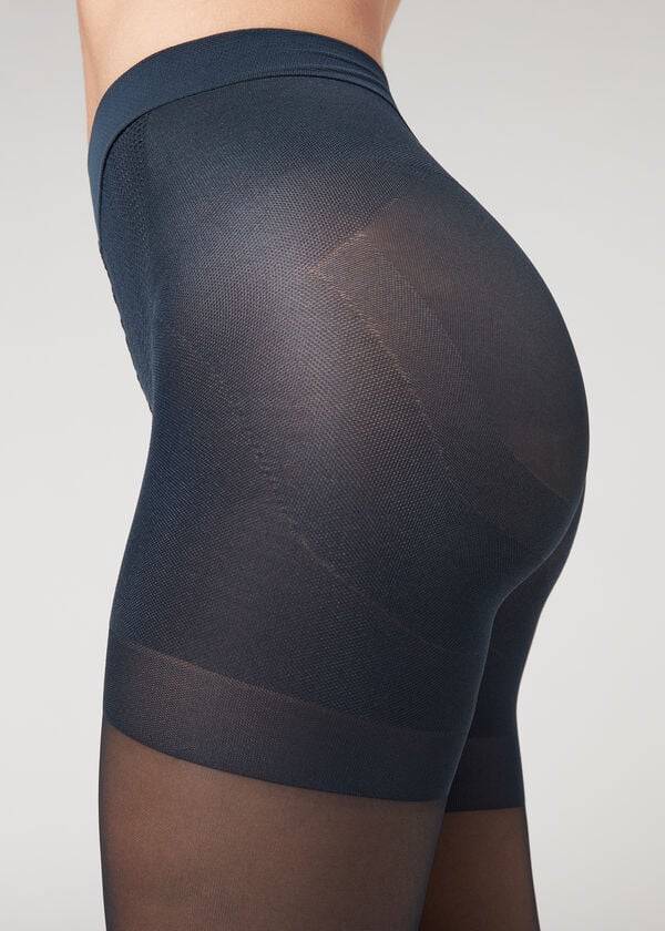 Calzedonia 30 Denier Total Shaper Sheer Hardloopbroek Dames Blauw | BE1188XF