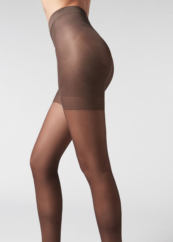 Calzedonia 30 Denier Total Shaper Sheer Hardloopbroek Dames Koffie | BE1190VD