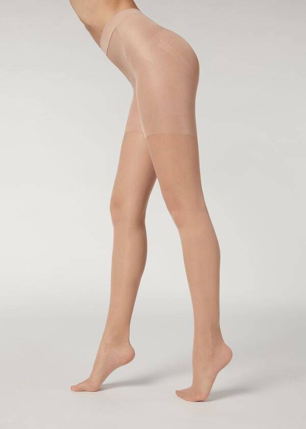 Calzedonia 30 Denier Total Shaper Sheer Hardloopbroek Dames Beige | BE1191BC