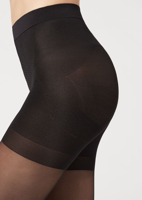 Calzedonia 30 Denier Total Shaper Sheer Hardloopbroek Dames Zwart | BE1192NB