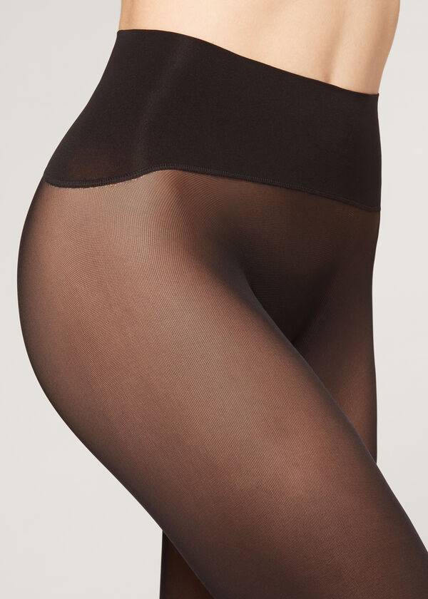 Calzedonia 30 Denier Totally Invisible Opaque Hardloopbroek Dames Zwart | BE1020OR