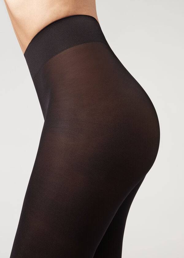 Calzedonia 50 Denier Total Comfort Soft Touch Opaque Hardloopbroek Dames Zwart | BE1032XF