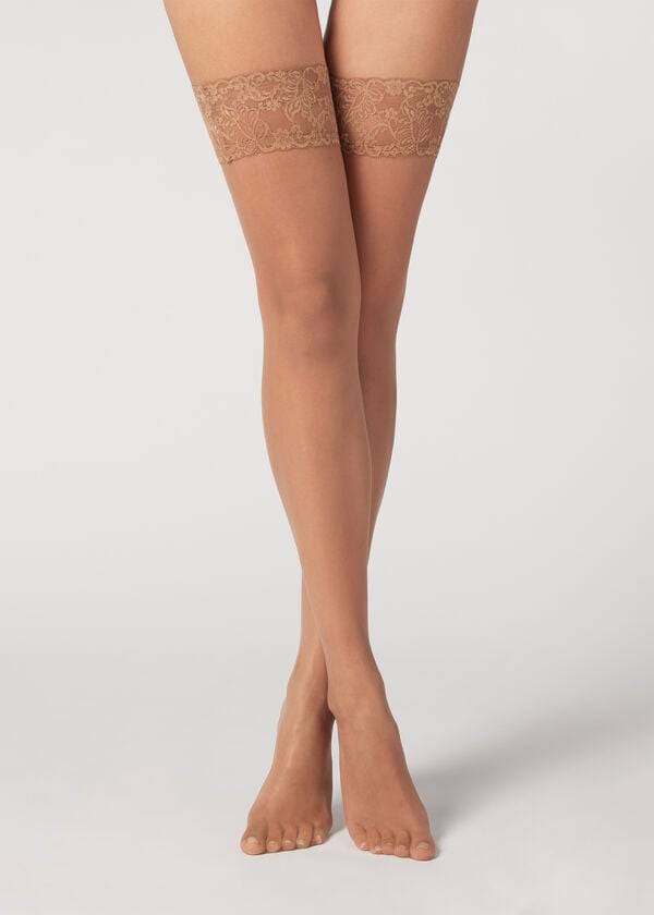 Calzedonia 8 Denier Ultra Sheer Thigh-Highs Kousen Dames Bruin | BE1257SO