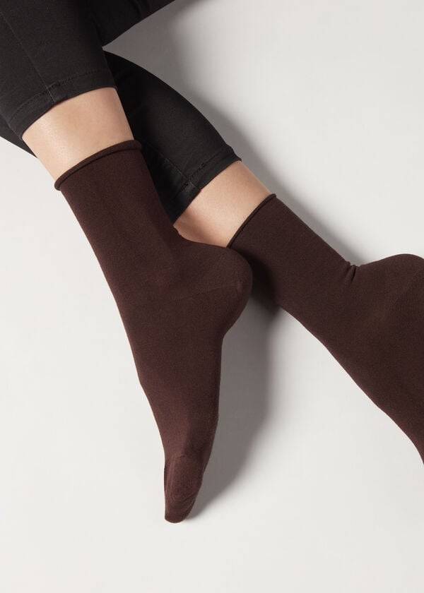 Calzedonia Ankle with Cashmere Kort Sokken Dames Bruin | BE2340SO