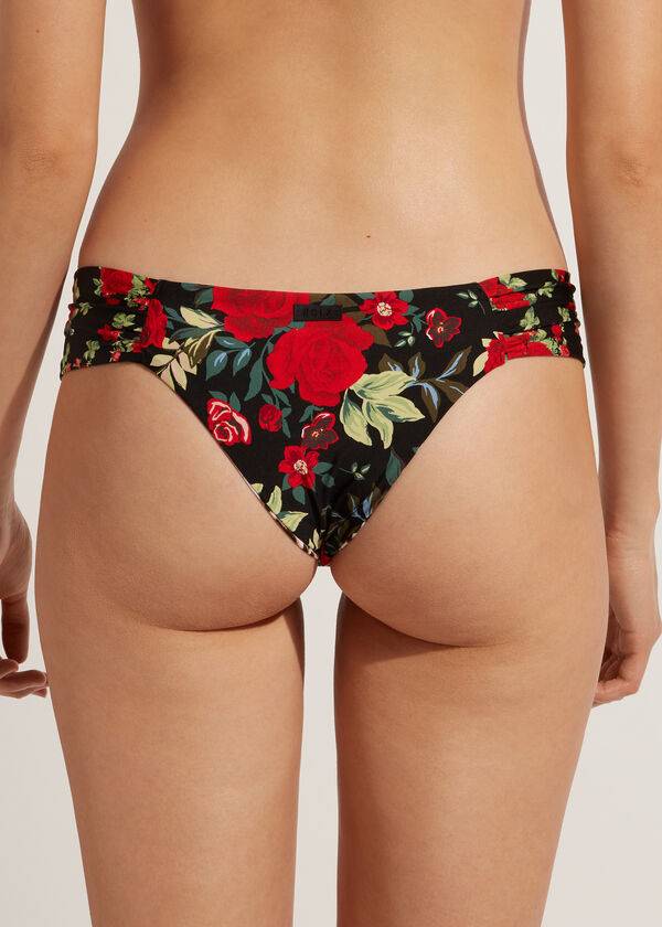 Calzedonia Brazilian Reversible Ruched Nizza Bikinibroekjes Dames Roze Rood | BE1319CE