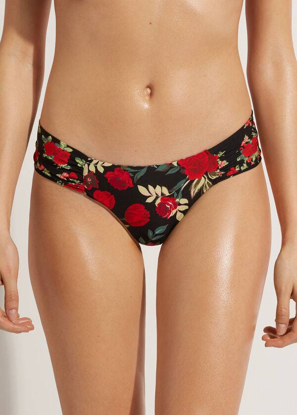 Calzedonia Brazilian Reversible Ruched Nizza Bikinibroekjes Dames Roze Rood | BE1319CE