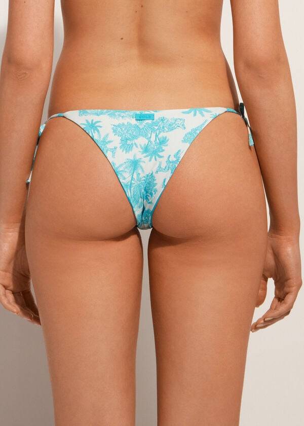 Calzedonia Brazilian String Sorrento Bikinibroekjes Dames Blauw | BE1339HK