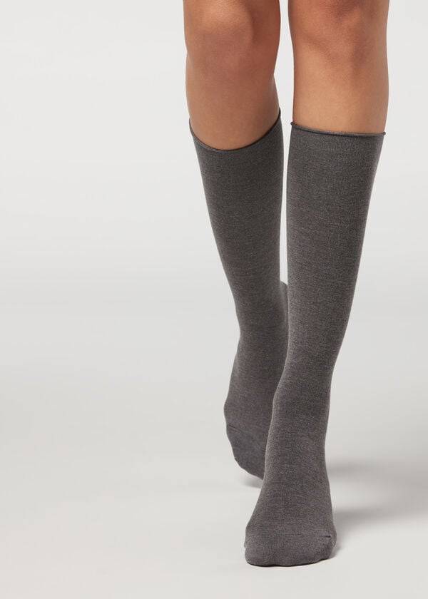 Calzedonia Cashmere Blend 3/4 Long Sokken Dames Grijs | BE2238TV