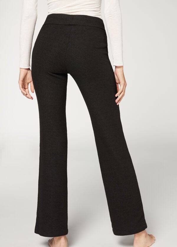 Calzedonia Cashmere Rechtdoor Broek Dames Zwart | BE2720IS