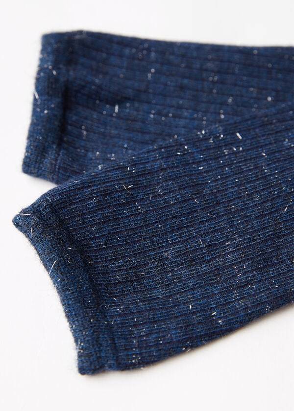 Calzedonia Cashmere and Glitter Kort Sokken Kinderen Blauw | BE3088XF