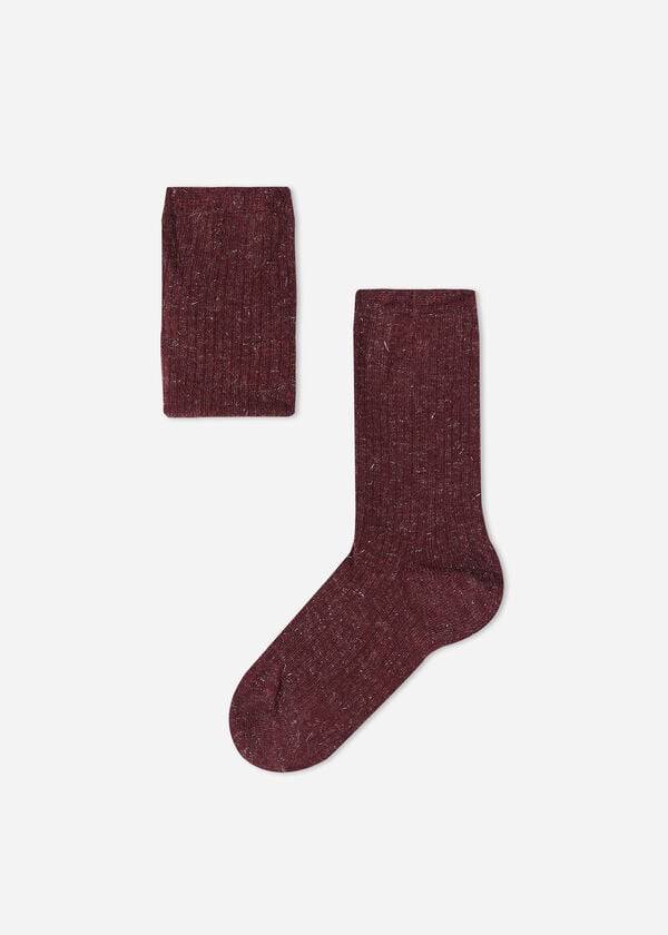 Calzedonia Cashmere and Glitter Kort Sokken Kinderen Bordeaux | BE3089ZG