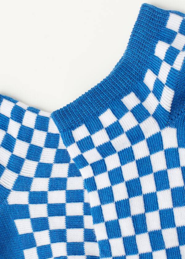 Calzedonia Checkered No-Show Sokken Dames Blauw | BE2268OR