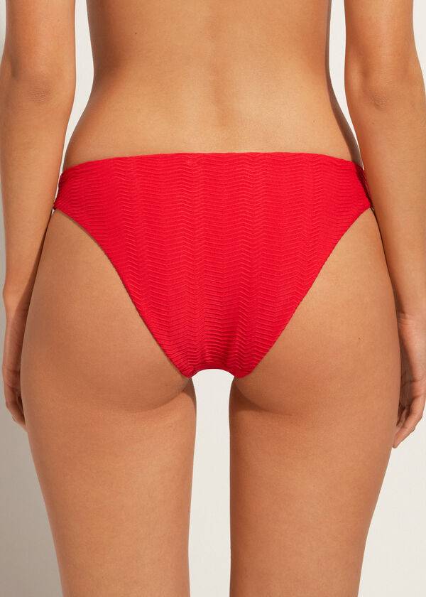 Calzedonia Chevron Casablanca Bikinibroekjes Dames Rood | BE1349MA