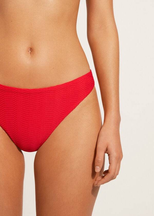 Calzedonia Chevron Casablanca Bikinibroekjes Dames Rood | BE1349MA