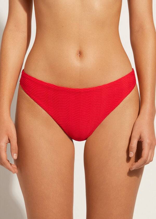 Calzedonia Chevron Casablanca Bikinibroekjes Dames Rood | BE1349MA