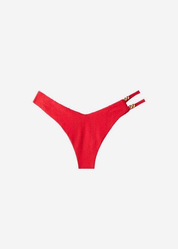 Calzedonia Chevron High-Cut Brazilian Casablanca Bikinibroekjes Dames Rood | BE1353RW