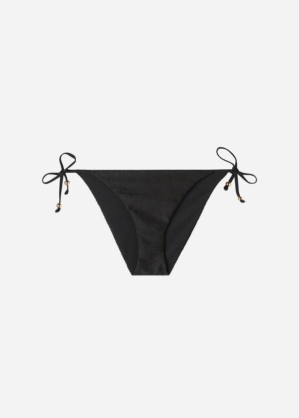 Calzedonia Chevron String Casablanca Bikinibroekjes Dames Zwart | BE1356UT