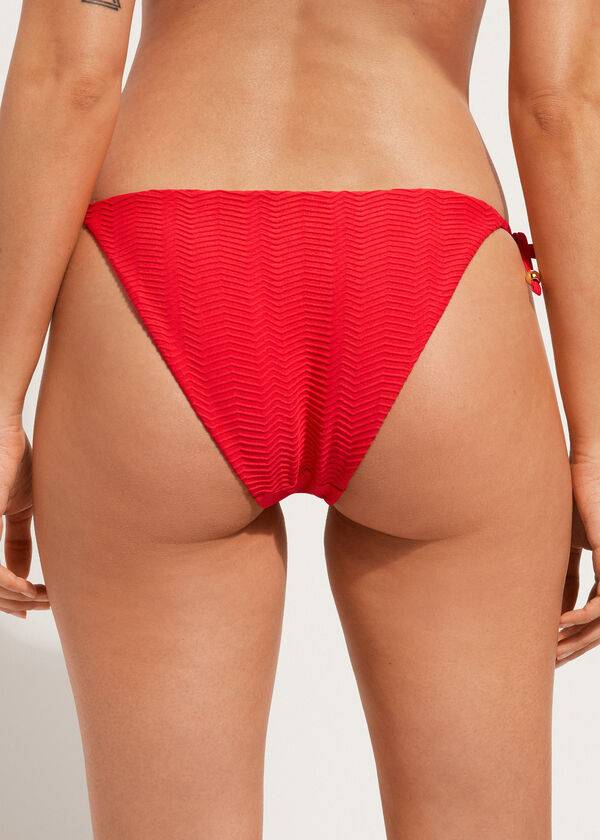 Calzedonia Chevron String Casablanca Bikinibroekjes Dames Rood | BE1357IS