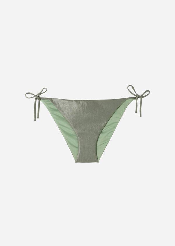 Calzedonia Coated-Effect String Antigua Bikinibroekjes Dames Groen | BE1365HK