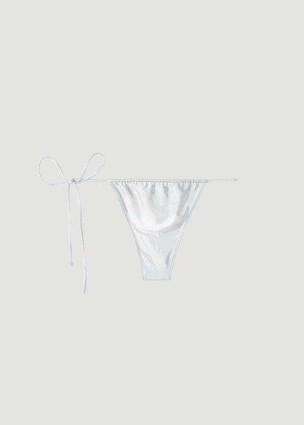 Calzedonia Coated-Effect String String Daytona Bikinibroekjes Dames Zilver | BE1367KI