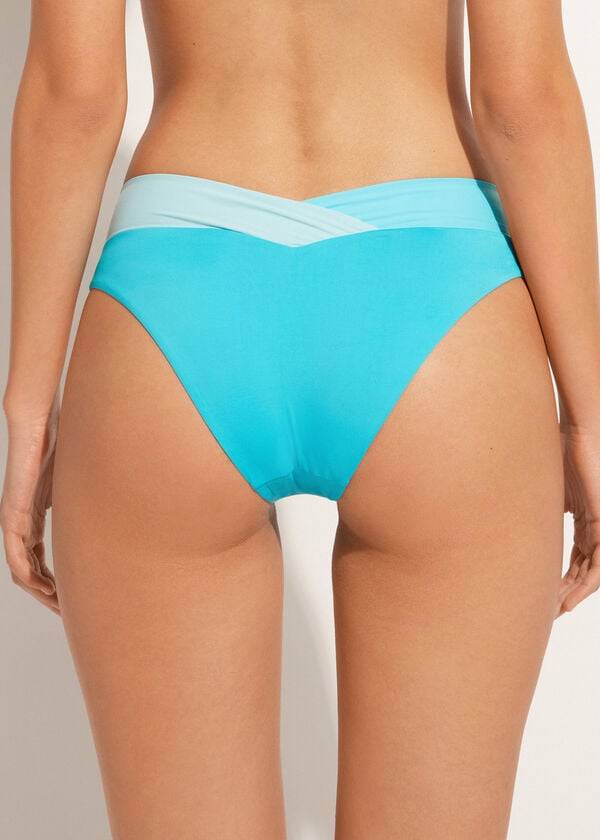 Calzedonia Color Block Azzorre Bikinibroekjes Dames Turquoise Groen | BE1370XF