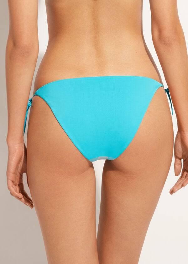 Calzedonia Color Block String Azzorre Bikinibroekjes Dames Turquoise Groen | BE1371CE