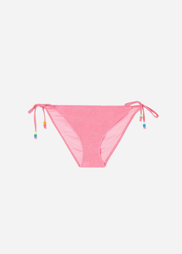 Calzedonia Crinkled String San Diego Bikinibroekjes Dames Roze | BE1376QZ