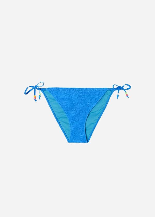 Calzedonia Crinkled String San Diego Bikinibroekjes Dames Blauw | BE1377WY