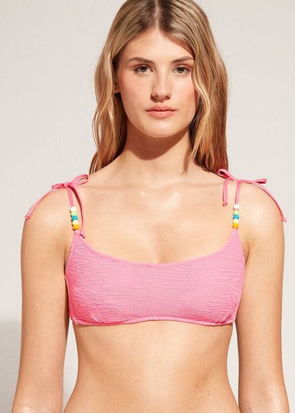 Calzedonia Crinkled Tank-Stijl San Diego Bikinitopjes Dames Roze | BE1703HK