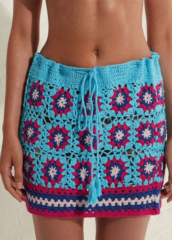 Calzedonia Crochet Skirt Cover-ups Dames Turquoise Blauw | BE2129MA