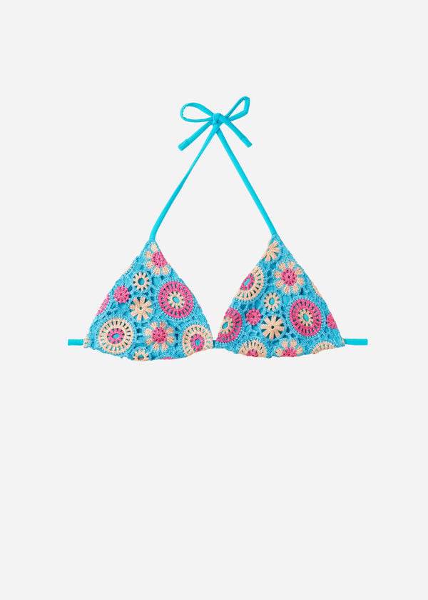 Calzedonia Crochet Triangle String Capri Bikinitopjes Dames Turquoise | BE1706LH