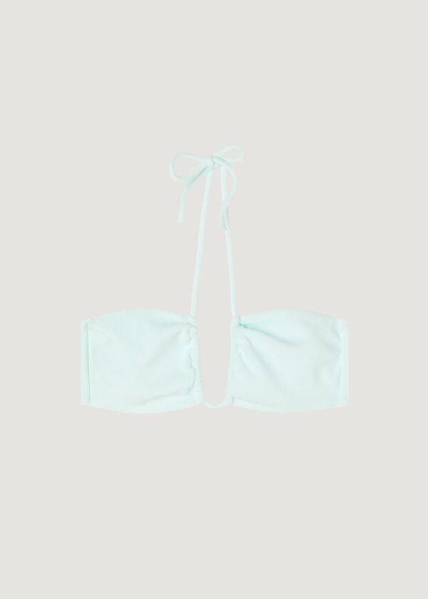 Calzedonia Drawstring Bandeau Beverly Hills Eco Bikinitopjes Dames Blauw | BE1710VD