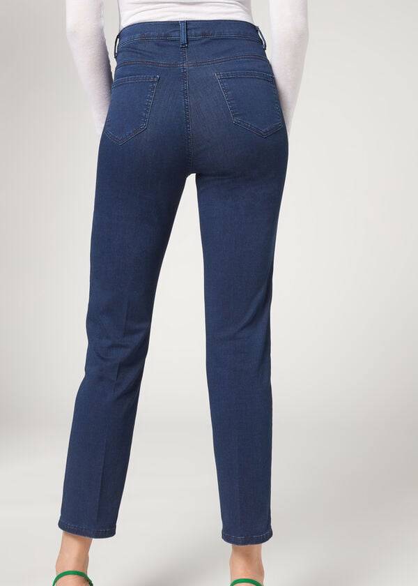 Calzedonia Eco Comfort Jeans Dames Donkerblauw | BE2568KI