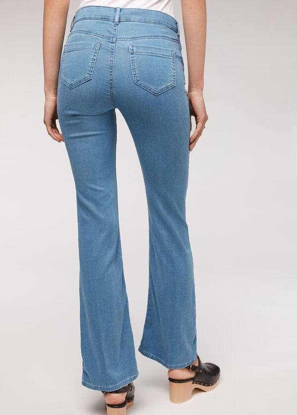 Calzedonia Eco Light Flared Denim Jeans Dames Blauw | BE2576PQ