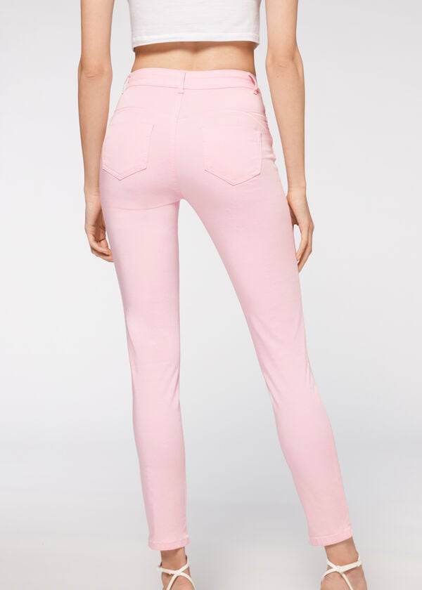 Calzedonia Eco Light Push Up Denim Broek Dames Roze | BE2727QZ