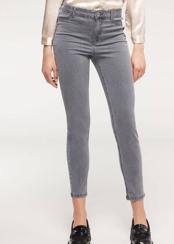 Calzedonia Eco Light Push Up Denim Jeans Dames Zilver | BE2578IS