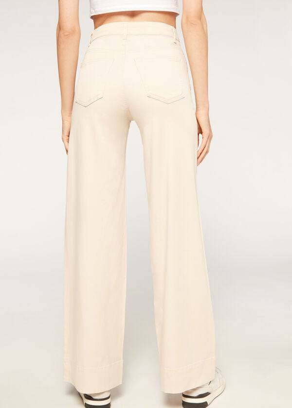 Calzedonia Eco Palazzo Jeans Dames Bruin Beige | BE2586MA