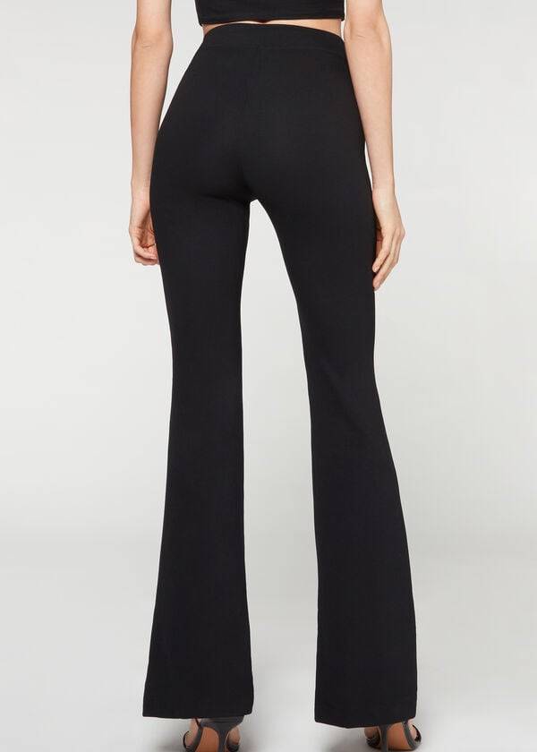 Calzedonia Flared Broek Dames Zwart | BE2730BC