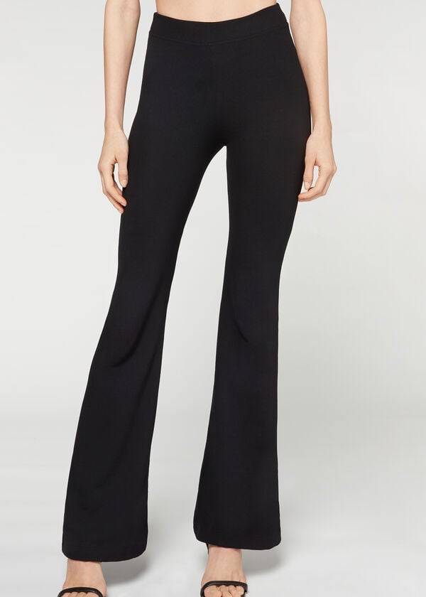 Calzedonia Flared Broek Dames Zwart | BE2730BC