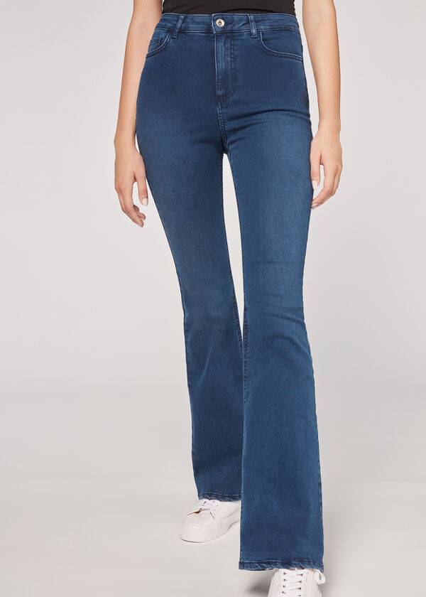 Calzedonia Flared Jeans Dames Blauw | BE2593LH