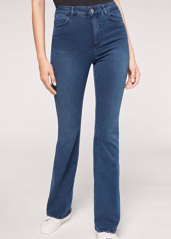 Calzedonia Flared Jeans Dames Blauw | BE2593LH